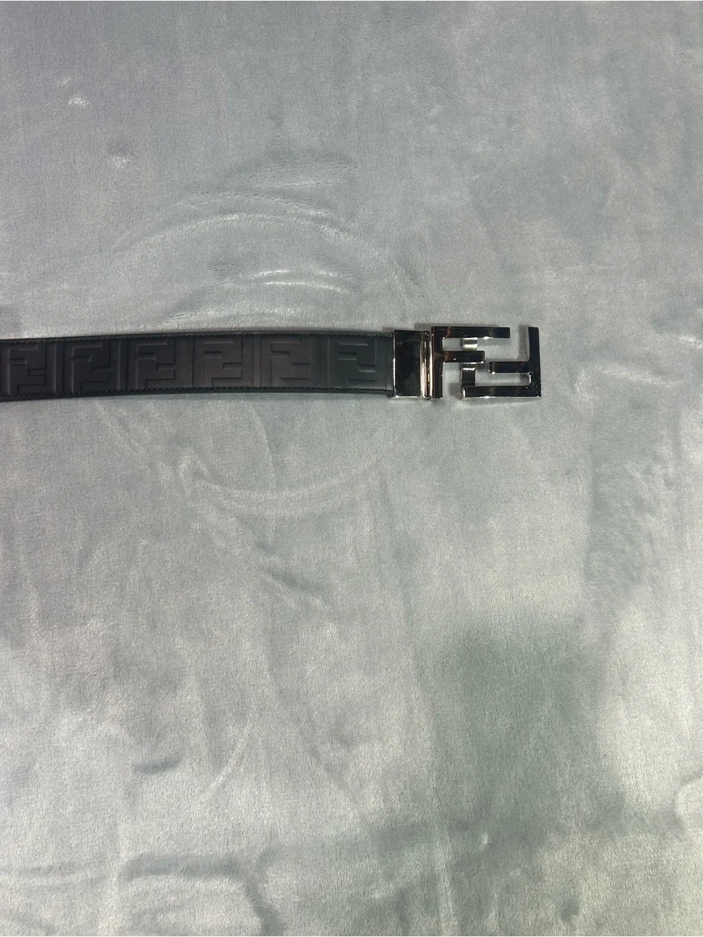 Fendi Black Leather Reversible Belt Silver Hardware - BC04278_GRP_A73 ($580)